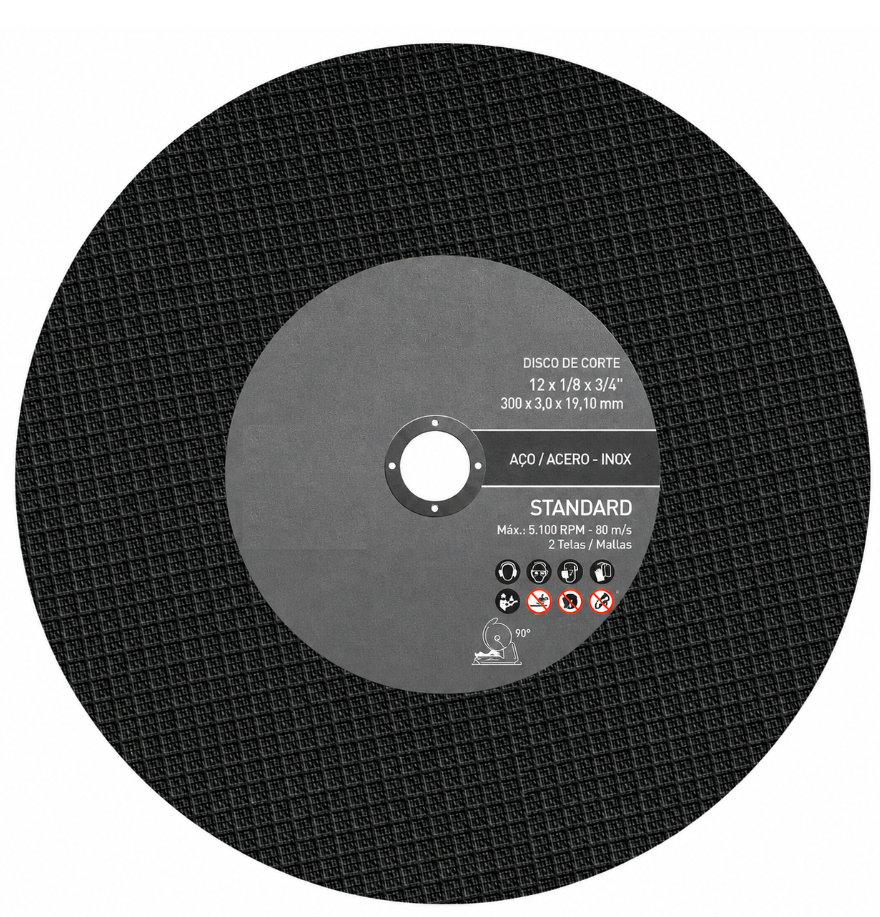 disco de corte ferro 1/8x 3/4 x 12''
